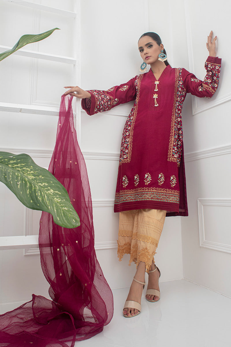 Fatima Khan | Luxury Pret 24 | POPPY RED