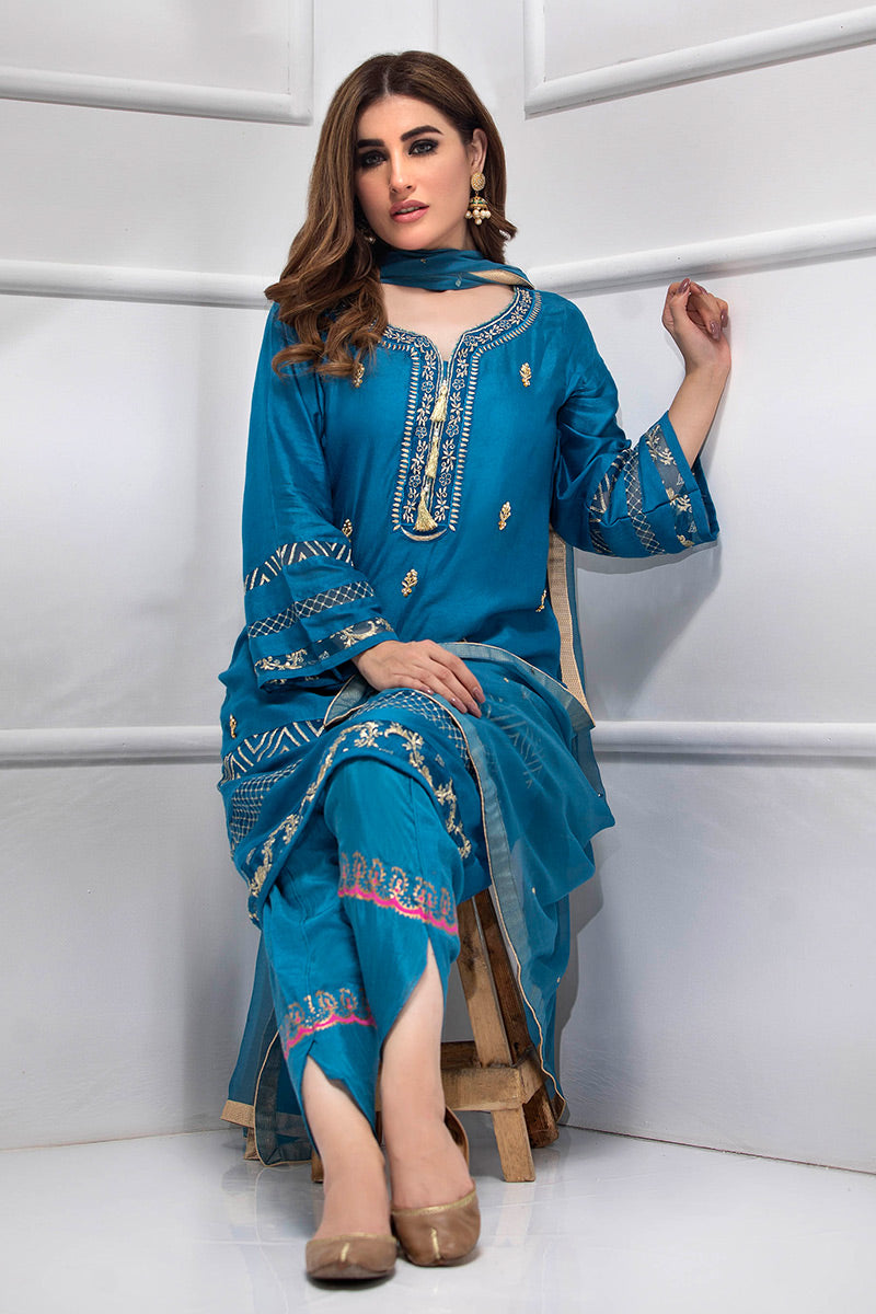 Fatima Khan | Luxury Pret 24 | LAPIS BLUE