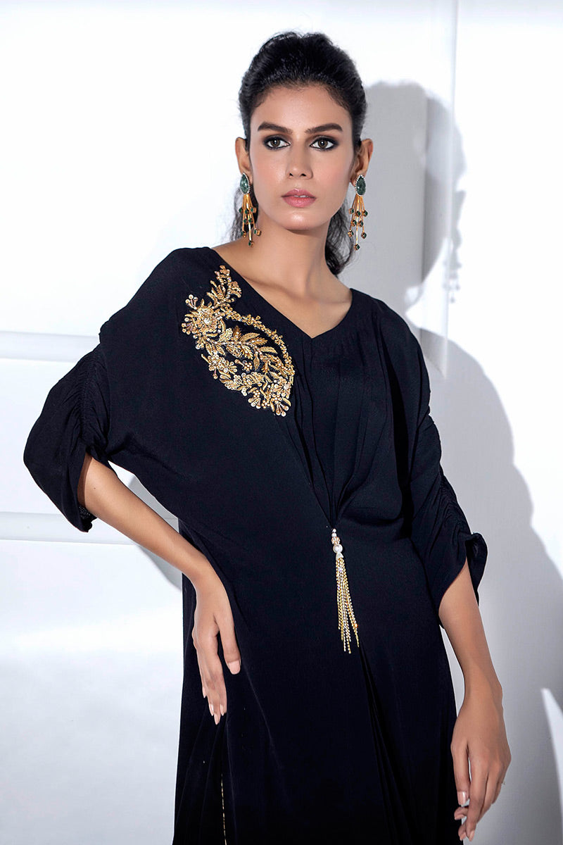 Fatima Khan | Luxury Pret 24 | JADE BLACK KAFTAN