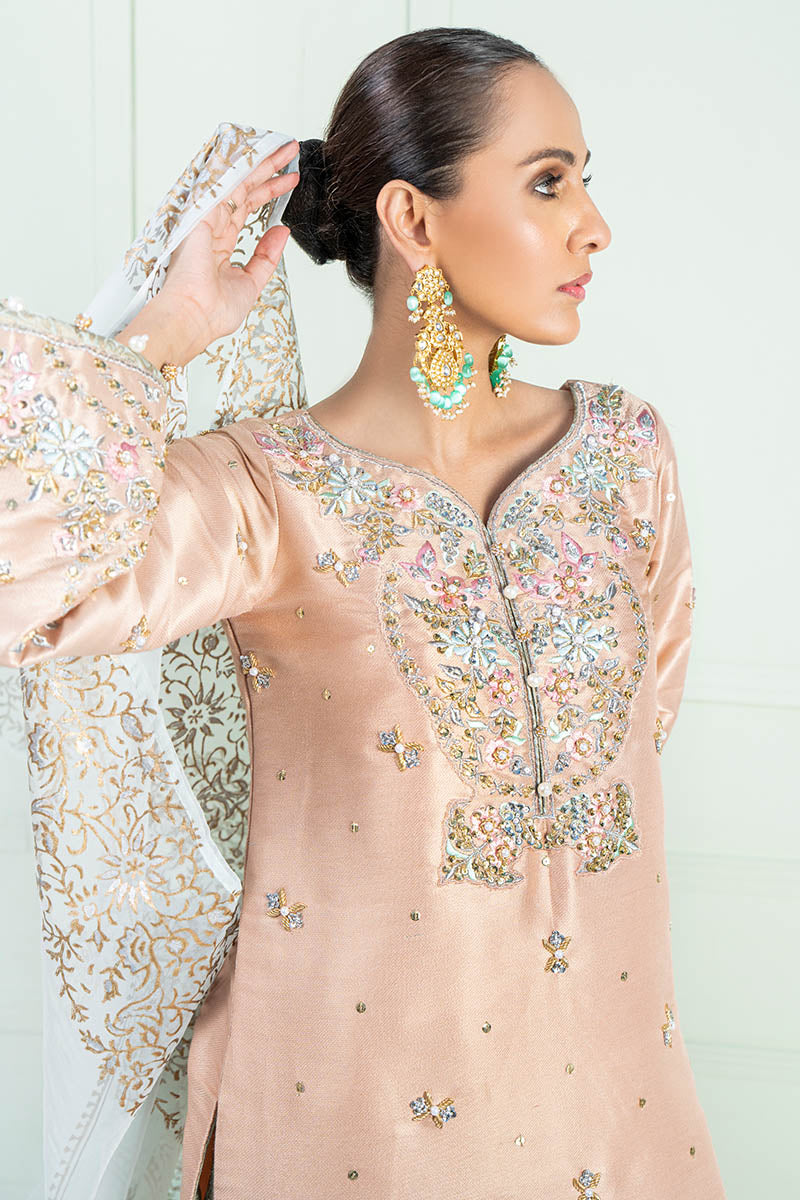 Fatima Khan | Luxury Pret 24 | AYRA (PEACH MAYSURI EMBROIDERED)