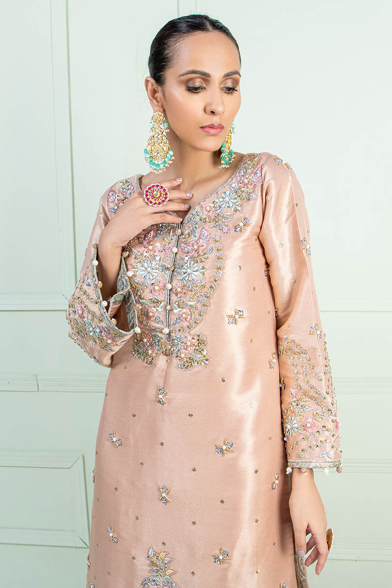 Fatima Khan | Luxury Pret 24 | AYRA (PEACH MAYSURI EMBROIDERED)