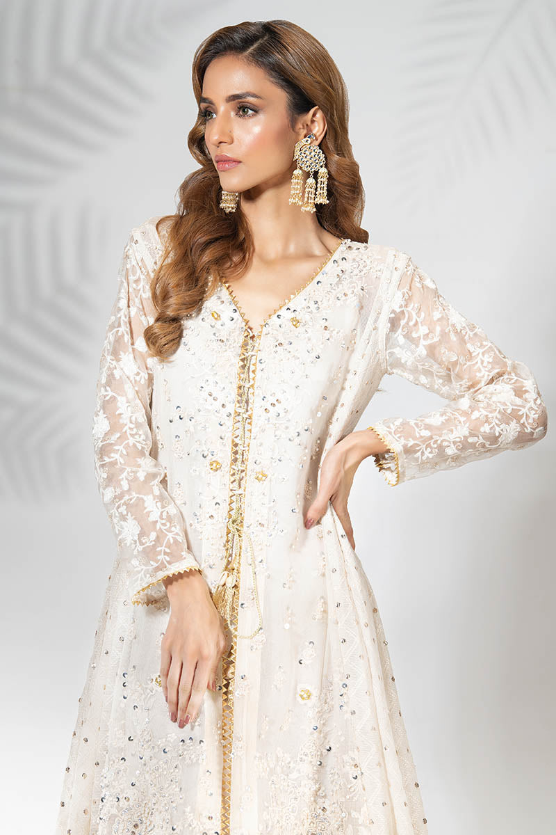 Fatima Khan | Best Sellers 24 | EGG SHELL WHITE KALIDAR