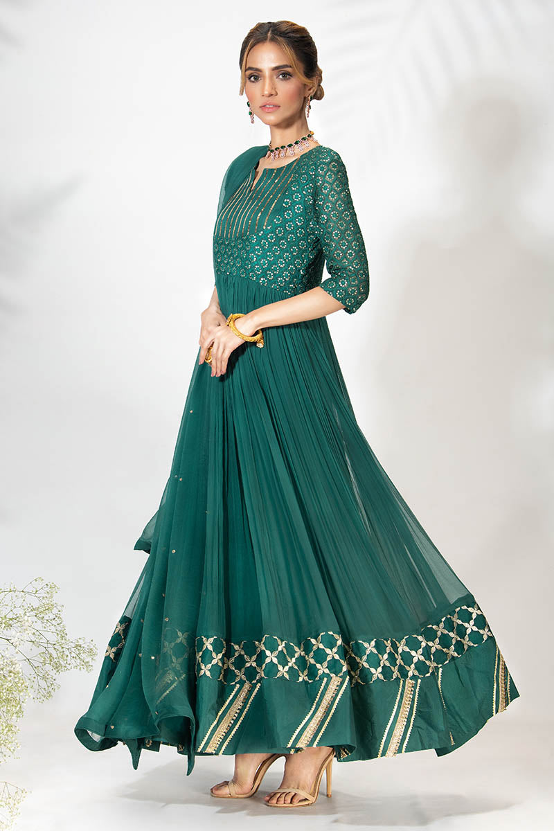 Fatima Khan | Best Sellers 24 | TEA GREEN PISHWAS