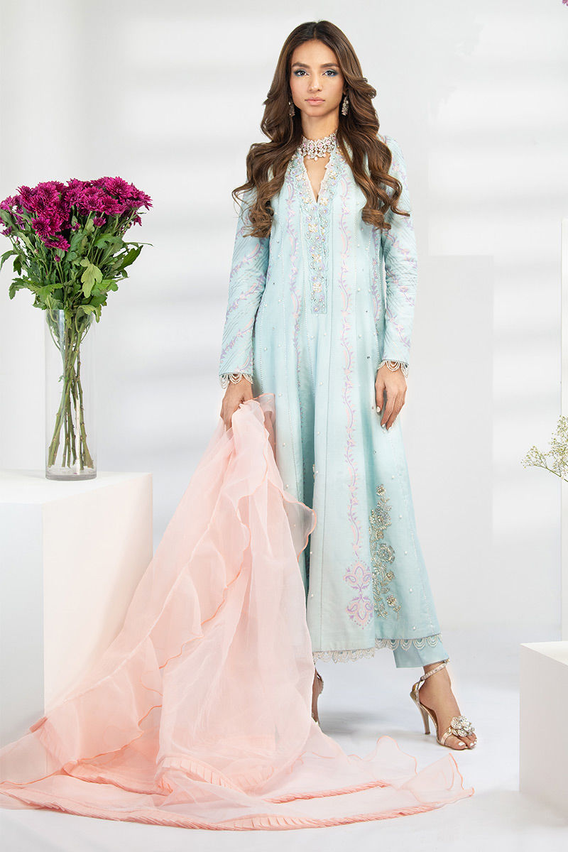 Fatima Khan | Luxury Pret 24 | LIGHT CYAN