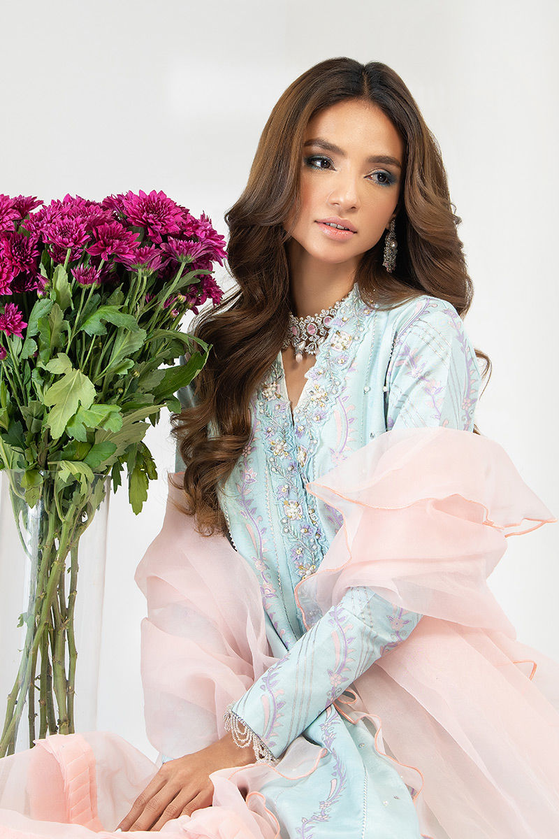 Fatima Khan | Luxury Pret 24 | LIGHT CYAN