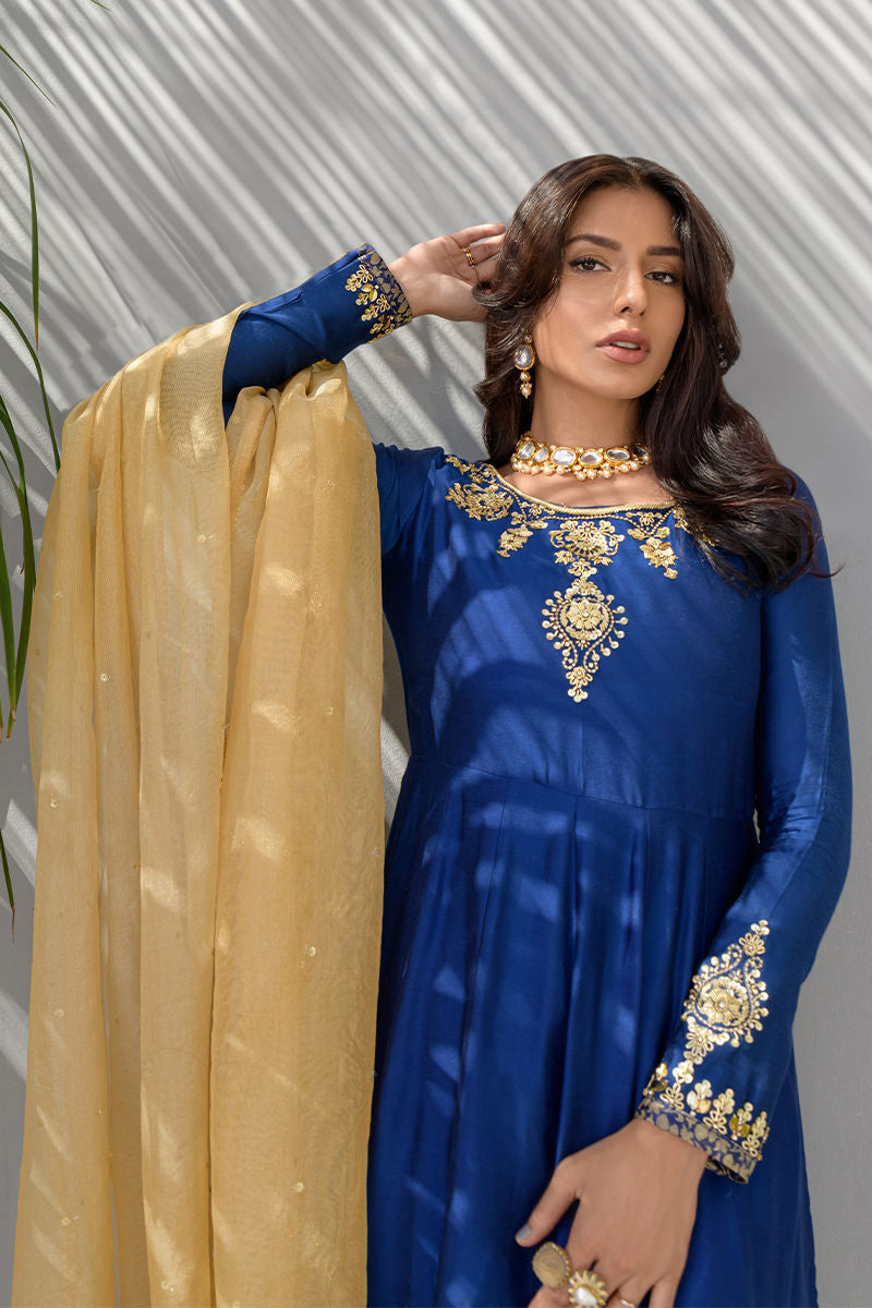 Fatima Khan | Luxury Pret 24 | COBALT BLUE PISHWAS