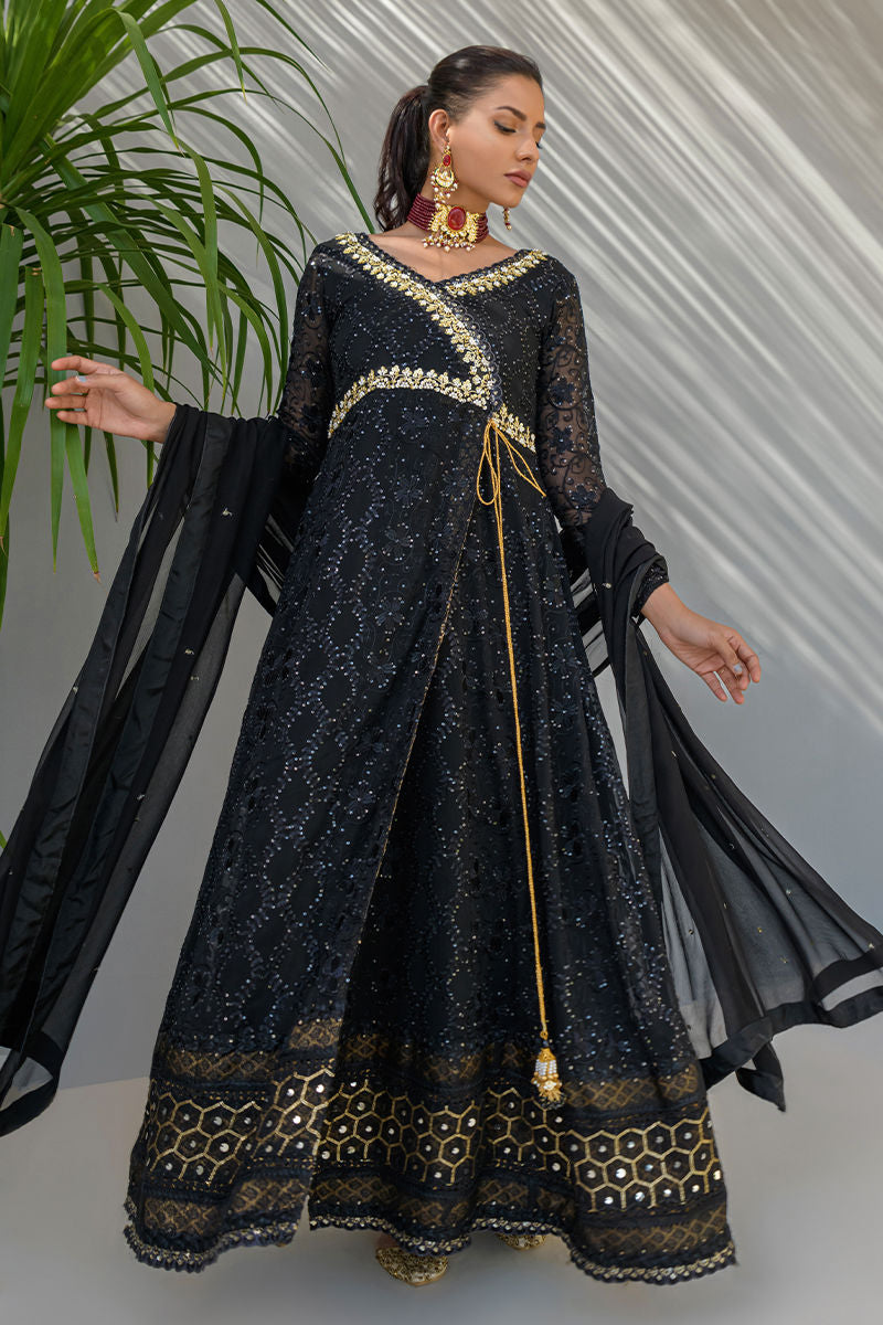 Fatima Khan | Luxury Pret 24 | CHARCOAL GOLD