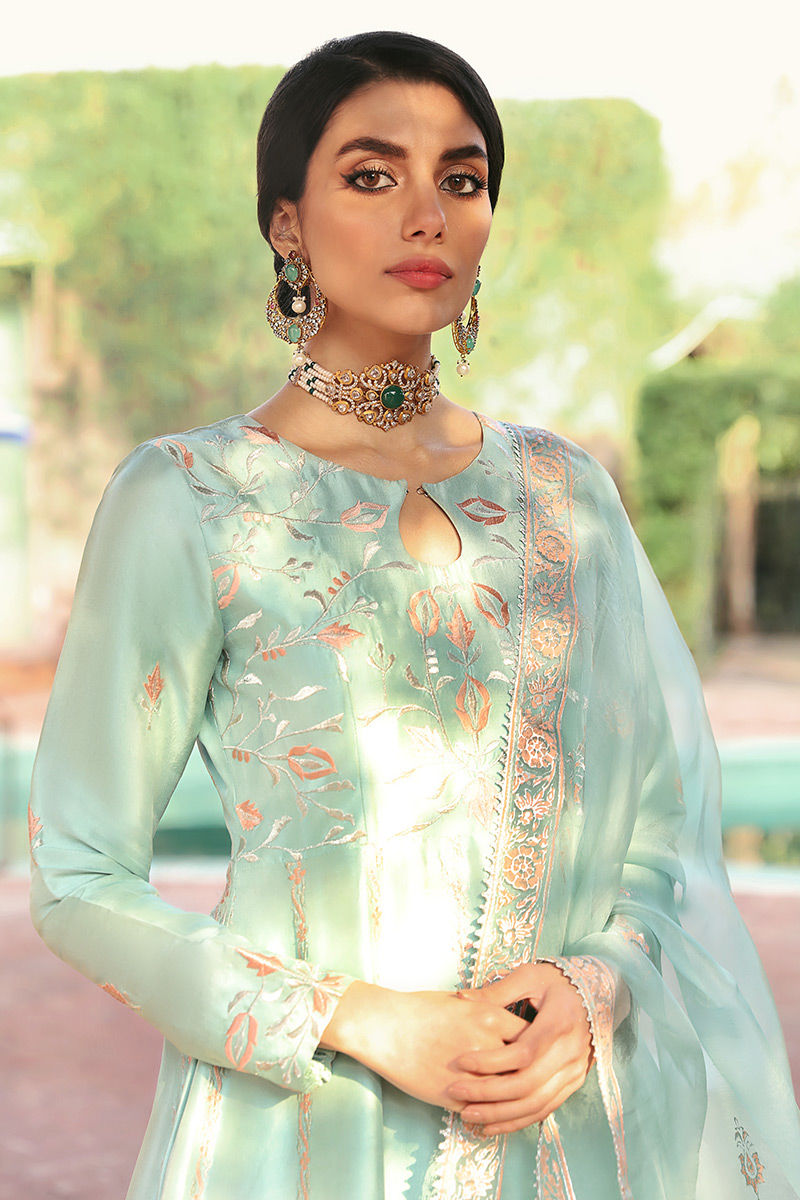 Ansab Jahangir | Luxury Silk Pret | SEAFOAM