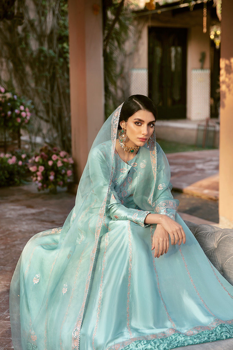 Ansab Jahangir | Luxury Silk Pret | SEAFOAM