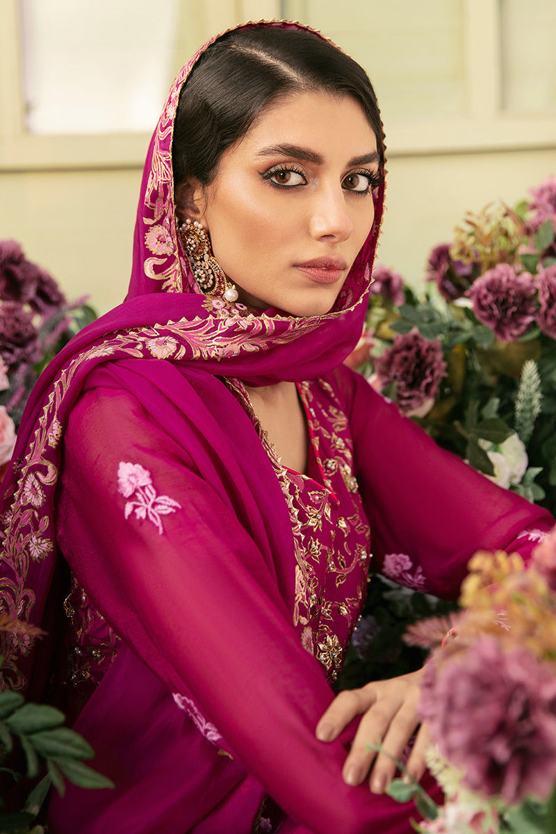 Ansab Jahangir | Luxury Silk Pret | FRENCH ROSE