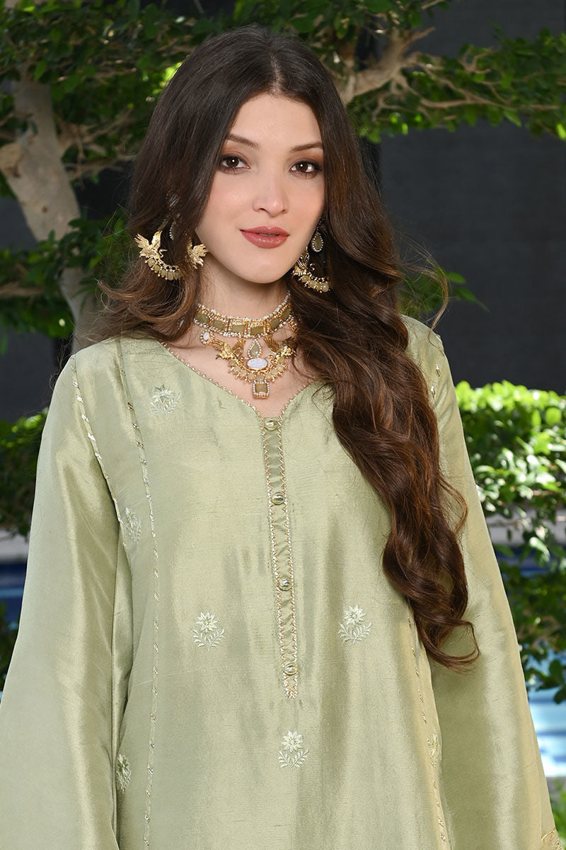 Ansab Jahangir | Luxury Silk Pret | STONE GREEN