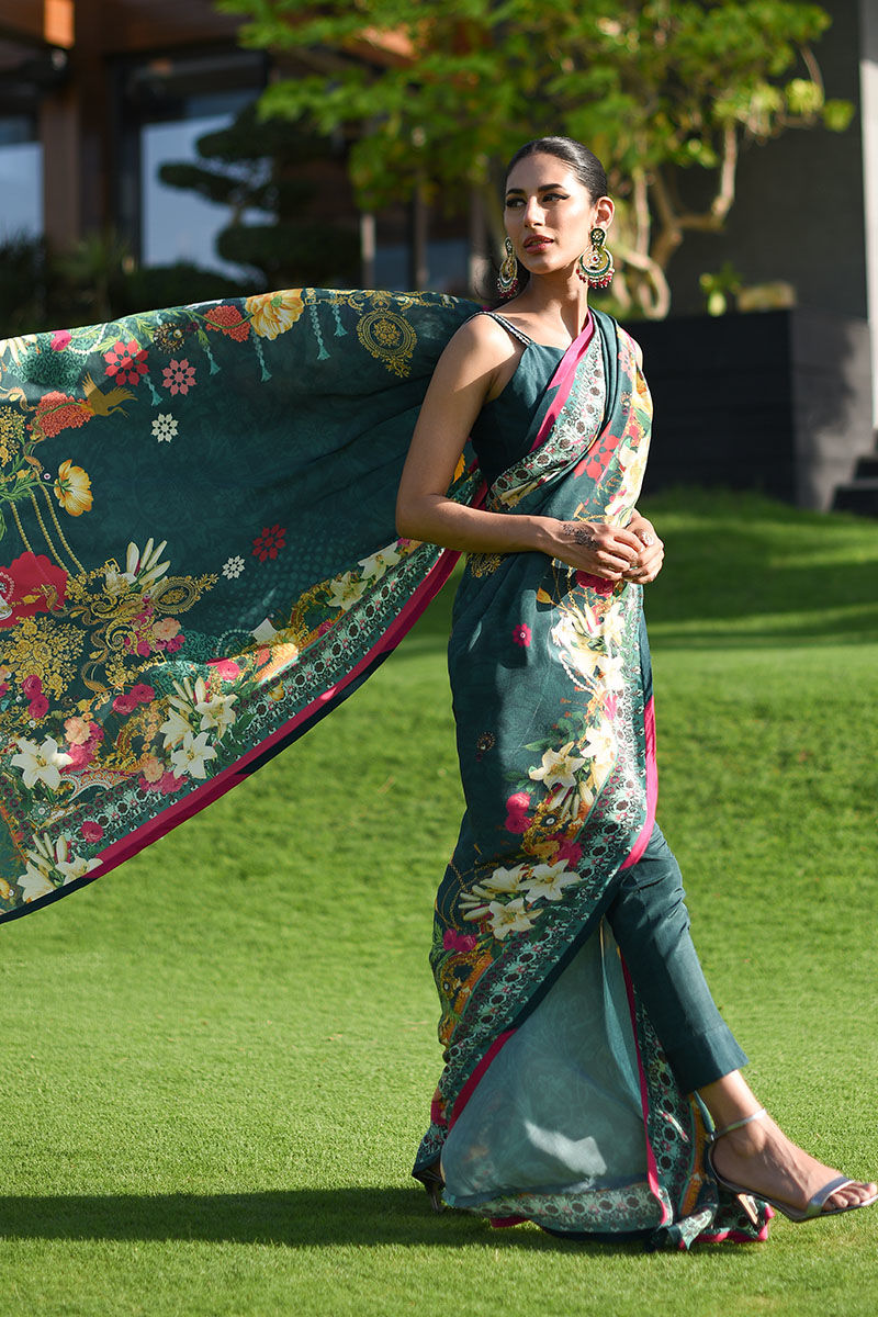 Ansab Jahangir | Luxury Silk Pret | DEEP TEAL