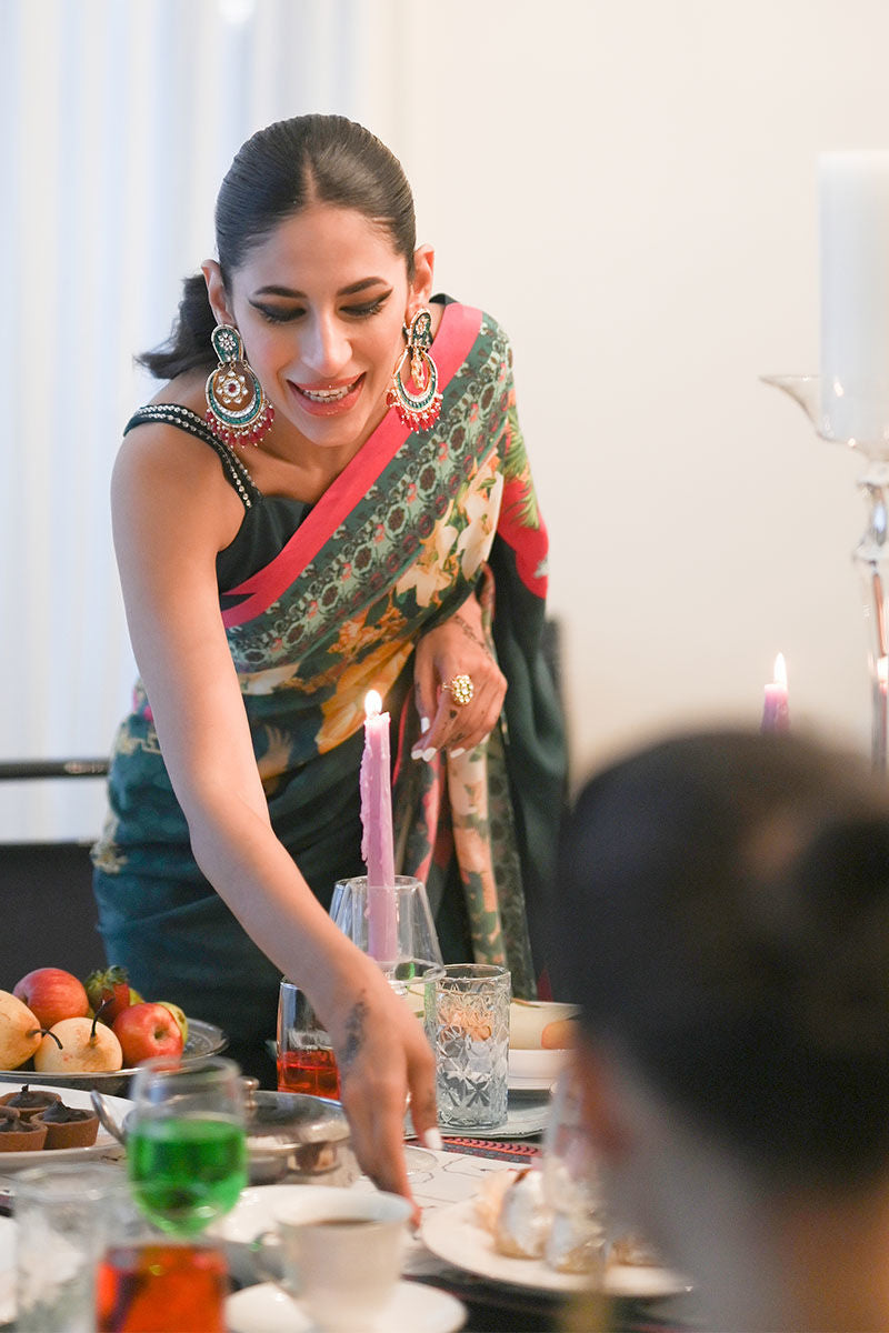 Ansab Jahangir | Luxury Silk Pret | DEEP TEAL