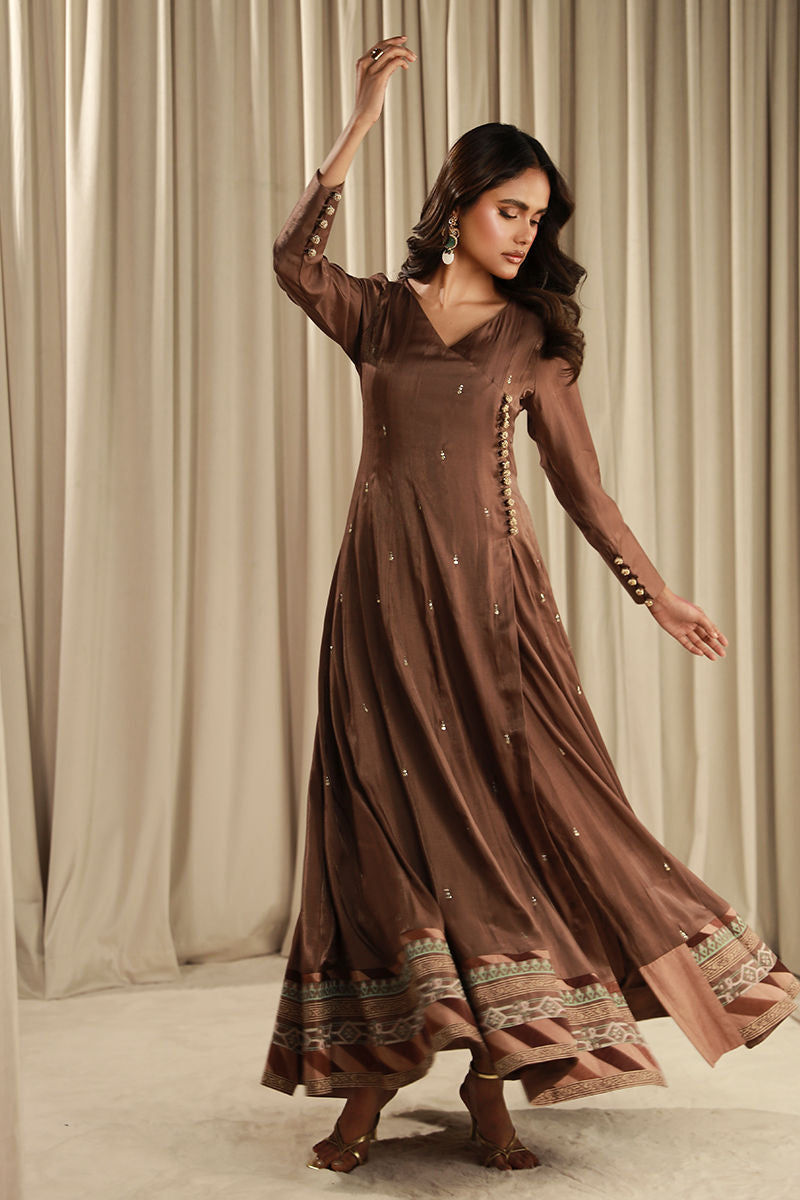 Fatima Khan | Sahar Luxe | BRONZE MINT PISHWAS