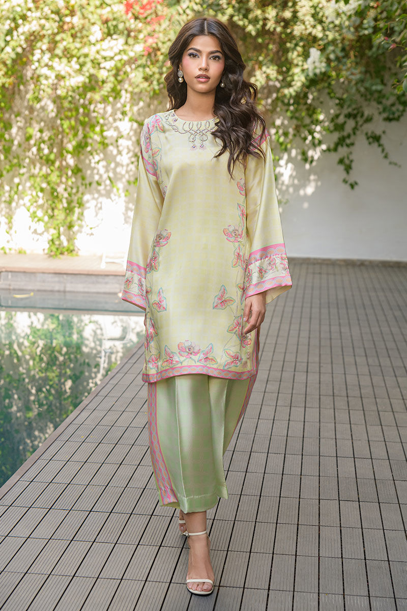 Fatima Khan | Eid Digital Silk Prints | Blossoms