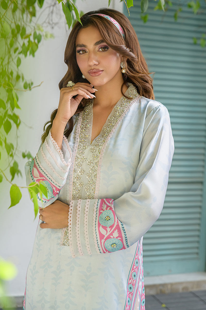 Fatima Khan | Eid Digital Silk Prints | Mod Sky