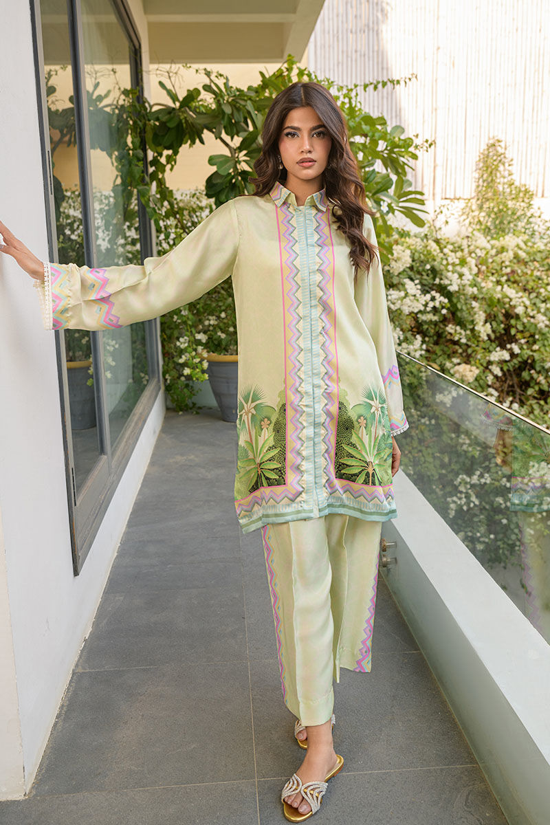 Fatima Khan | Eid Digital Silk Prints |   Pastel Orchid