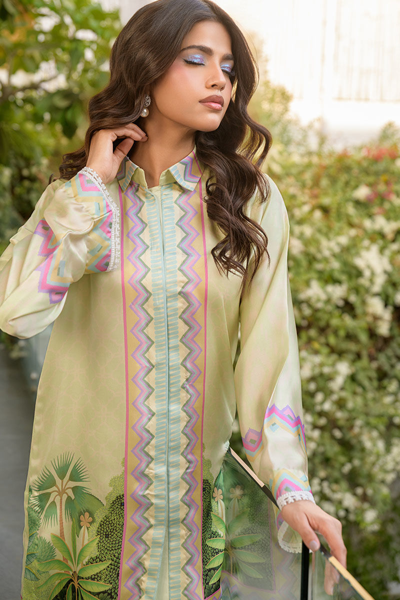Fatima Khan | Eid Digital Silk Prints |   Pastel Orchid