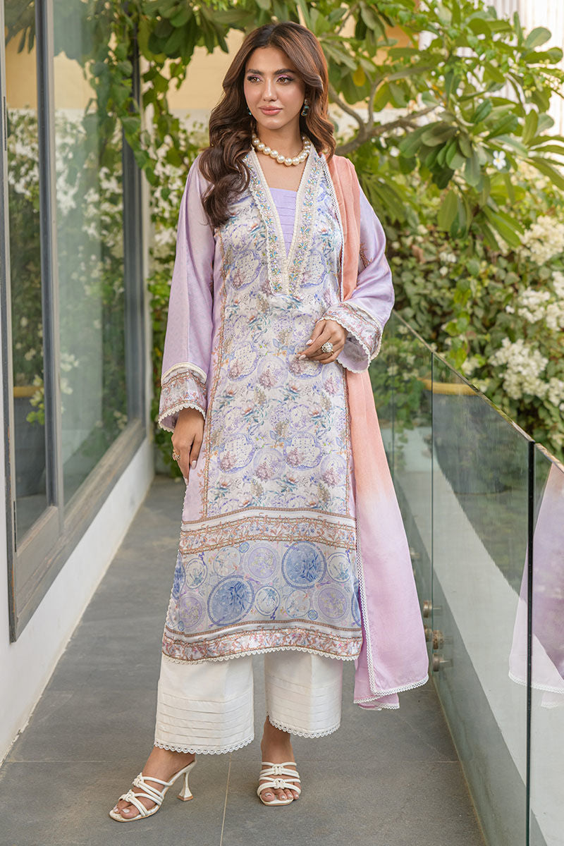 Fatima Khan | Eid Digital Silk Prints |   Aqua Coral