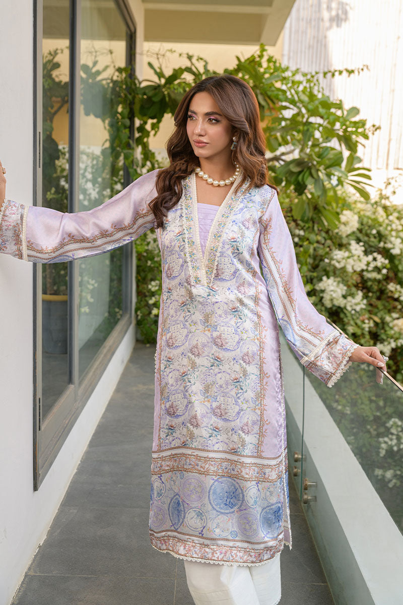 Fatima Khan | Eid Digital Silk Prints |   Aqua Coral