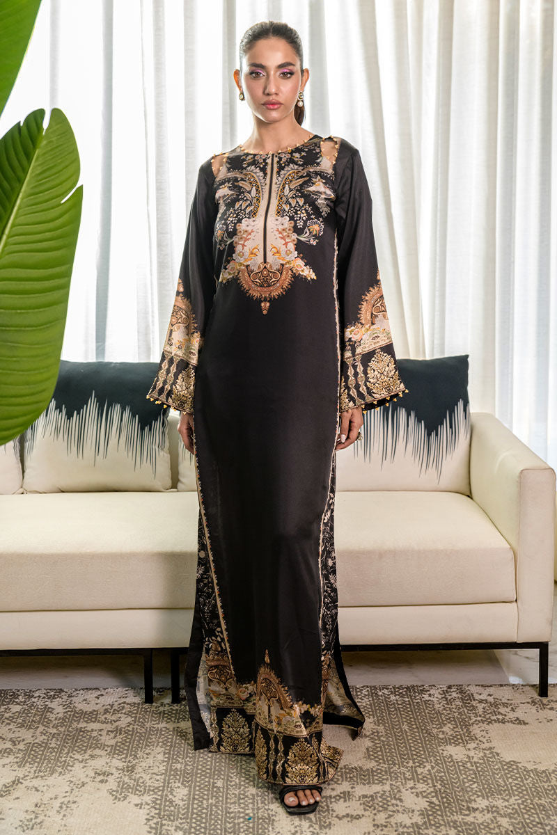 Fatima Khan | Eid Digital Silk Prints |   Black Opal