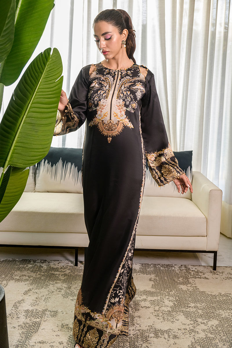 Fatima Khan | Eid Digital Silk Prints |   Black Opal