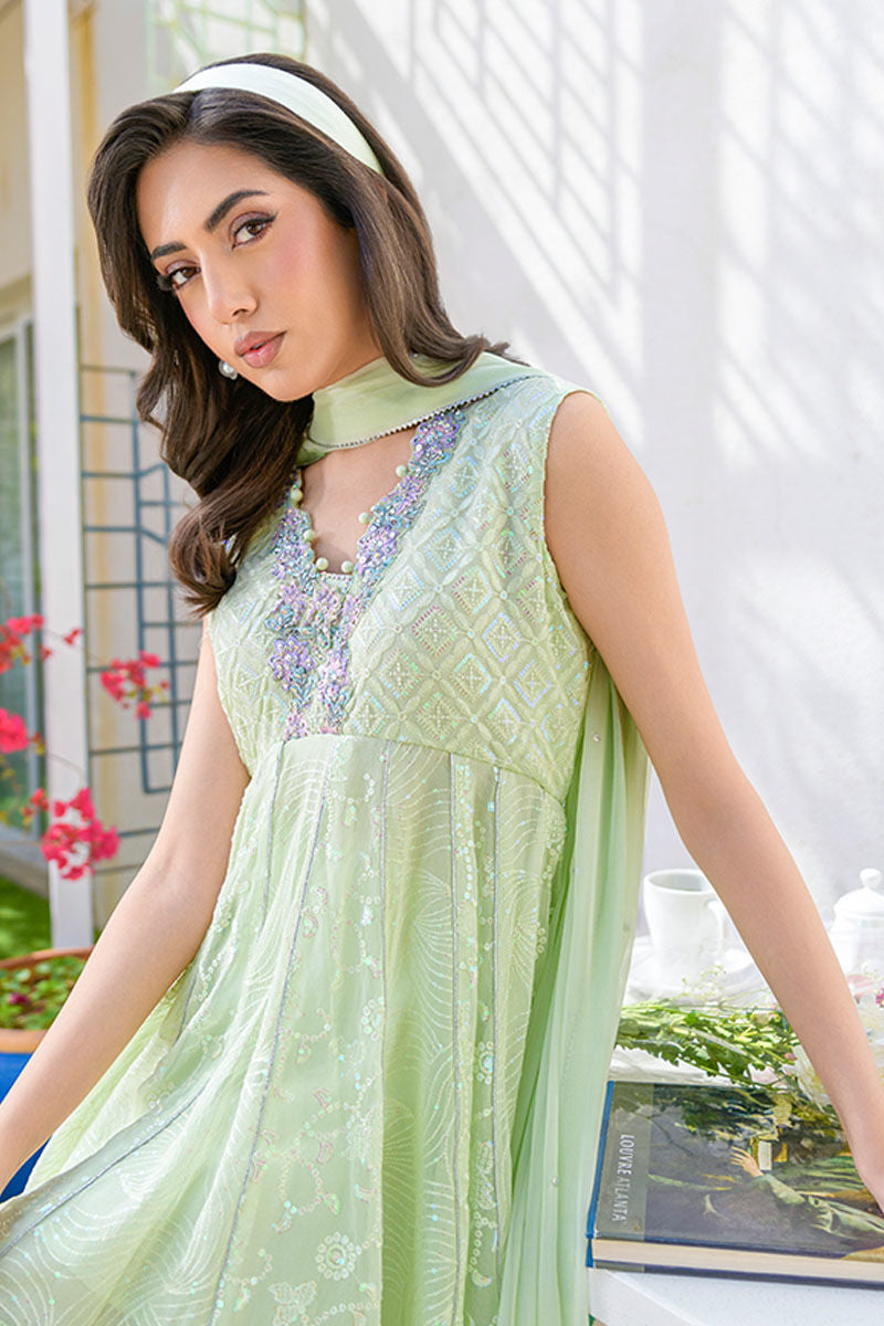 Fatima Khan | La Fleur Eid Edit | Pale Pistachio