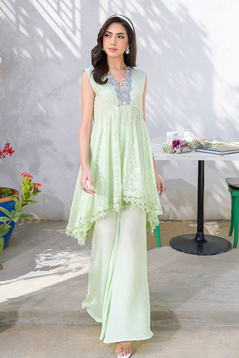 Fatima Khan | La Fleur Eid Edit | Pale Pistachio