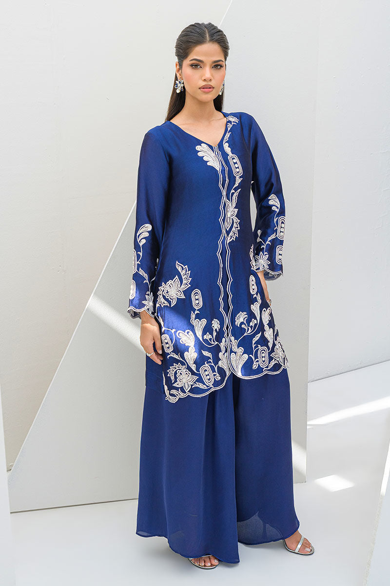 Fatima Khan | Serene Eid Luxe Pret | Blue Noir