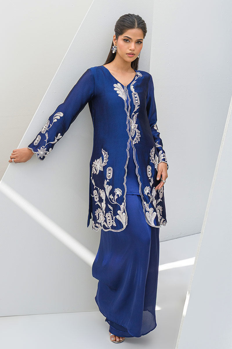 Fatima Khan | Serene Eid Luxe Pret | Blue Noir