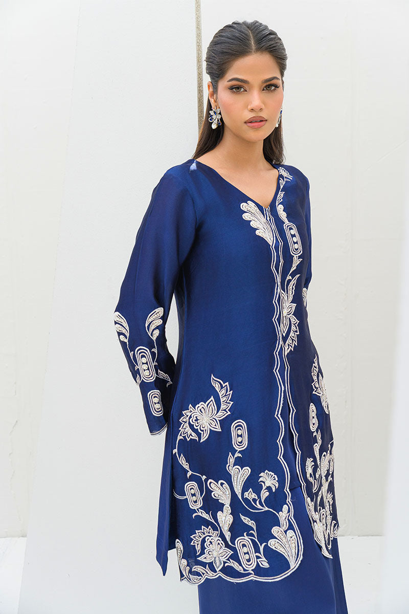 Fatima Khan | Serene Eid Luxe Pret | Blue Noir