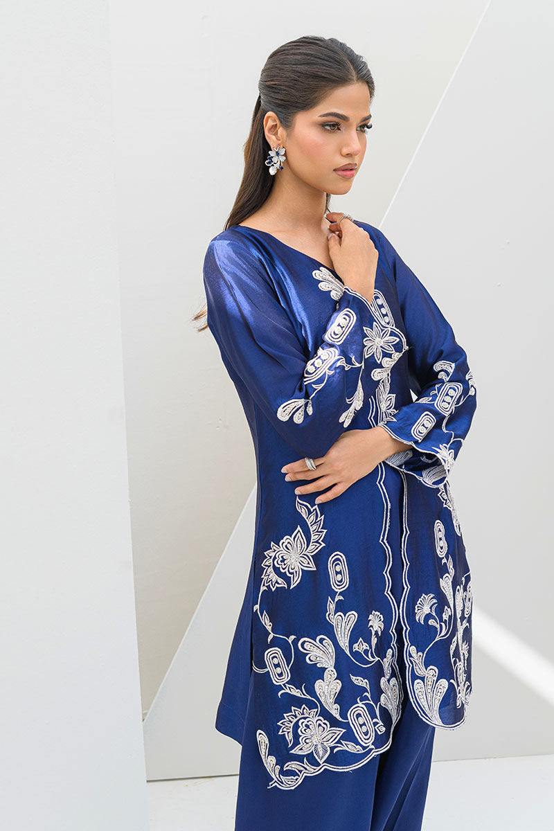 Fatima Khan | Serene Eid Luxe Pret | Blue Noir