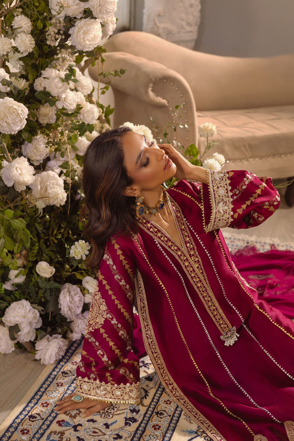 Annus Abrar | Designer Picks 24 | VISAAL CRANBERRY-SHIRT AND DUPATTA