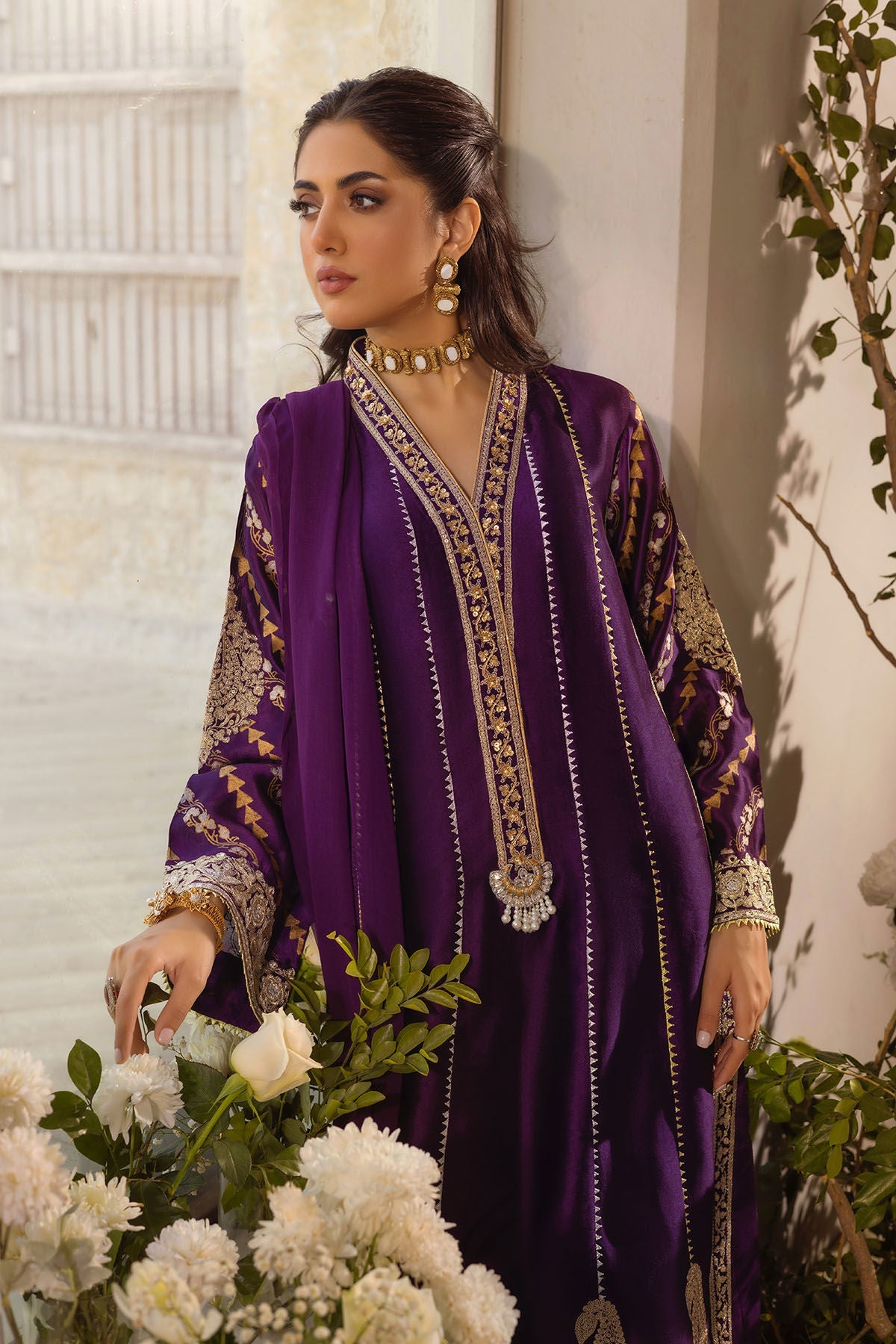 Annus Abrar | Designer Picks 24 | VISAAL AUBERGINE - SHIRT AND DUPATTA