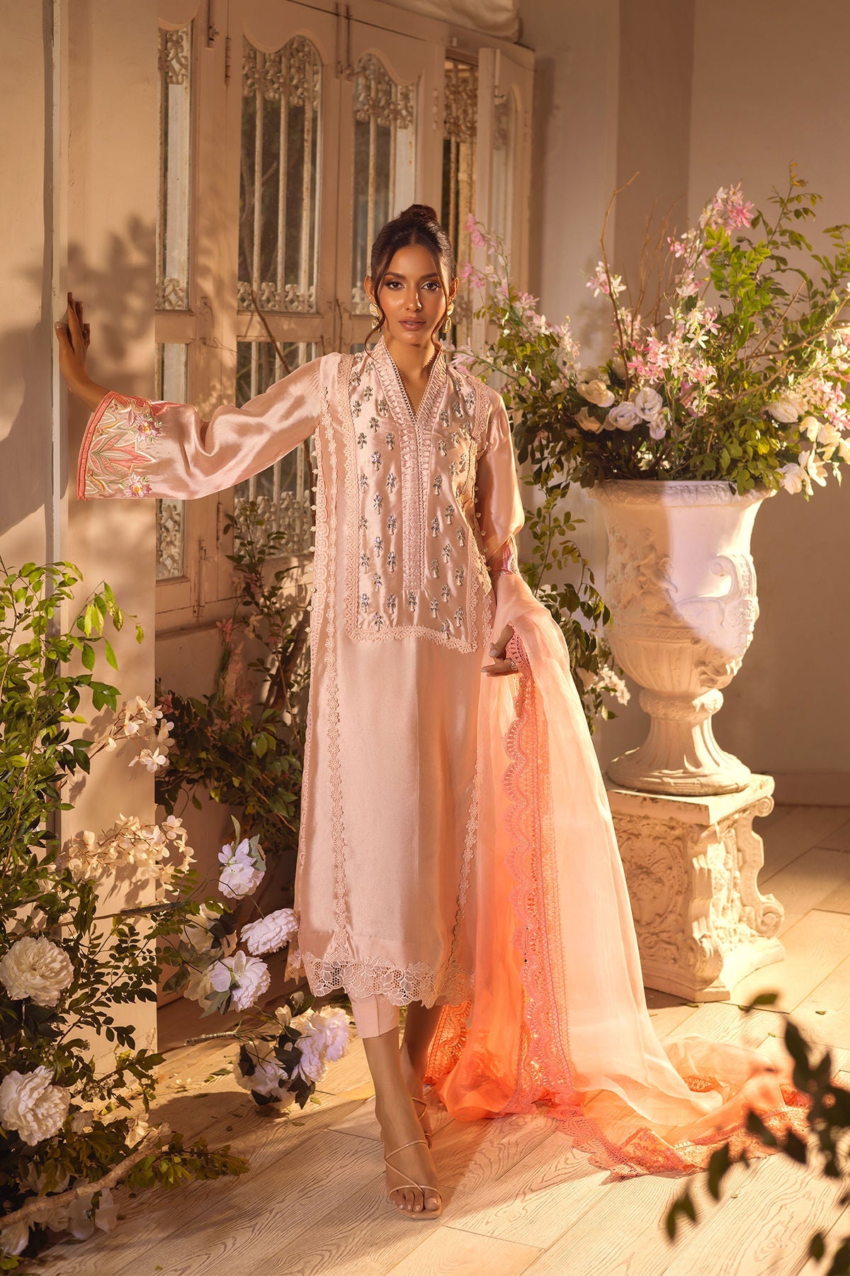 Annus Abrar | Designer Picks 24 | MAMIA PEACH - SHIRT AND PANTS