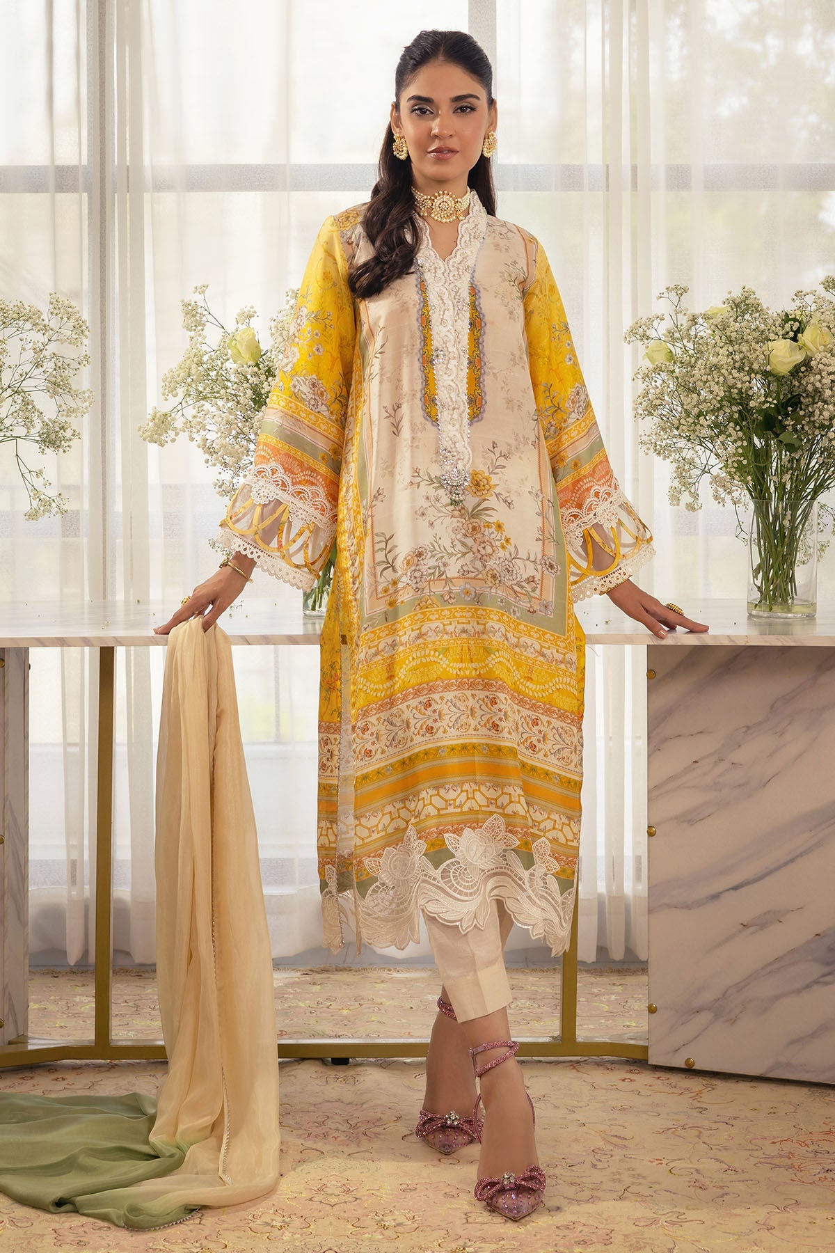 Annus Abrar | Luxe Silk Pret | ESMEYA - SHIRT AND DUPATTA