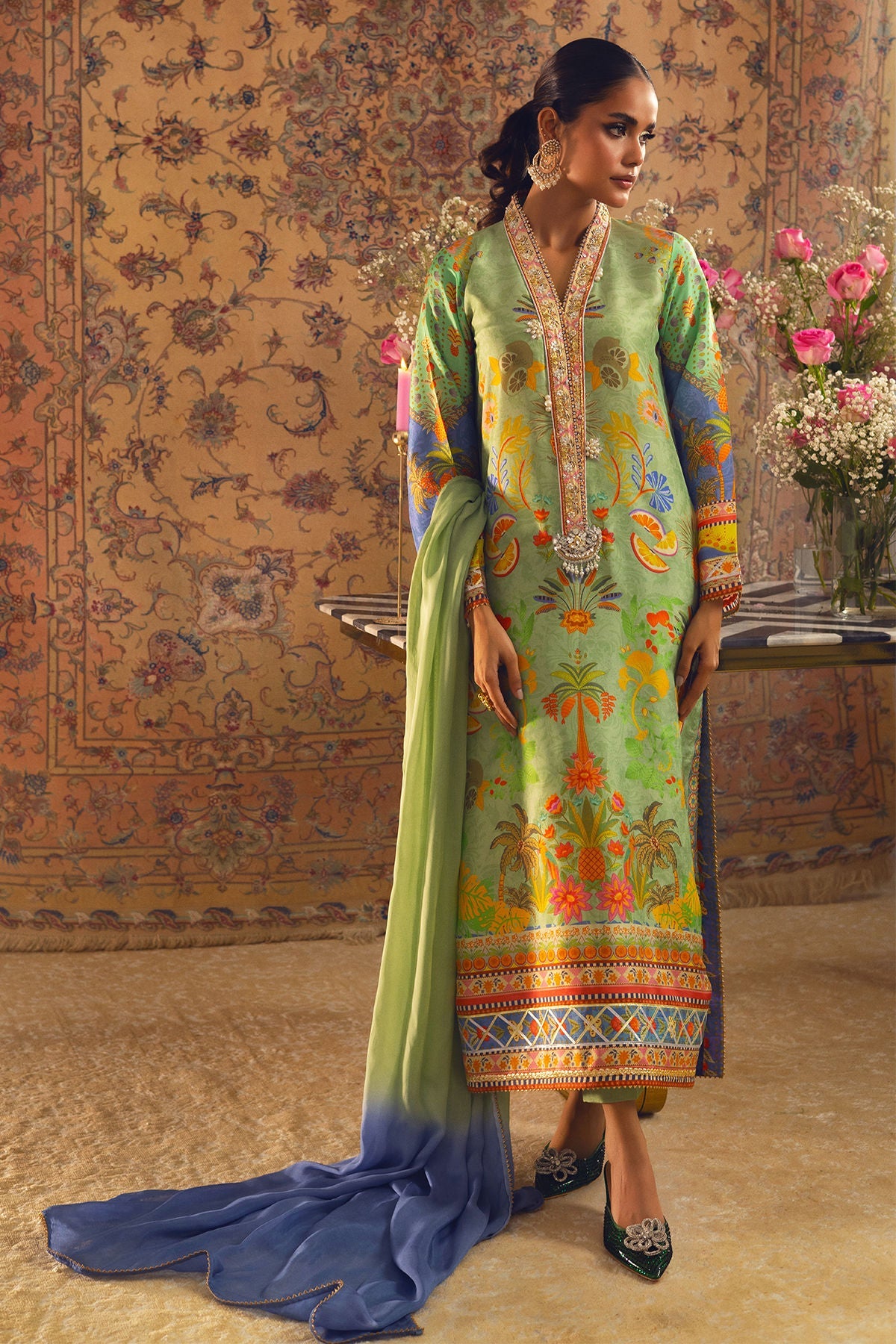 Annus Abrar | Lime Luxe Silk |   Limya