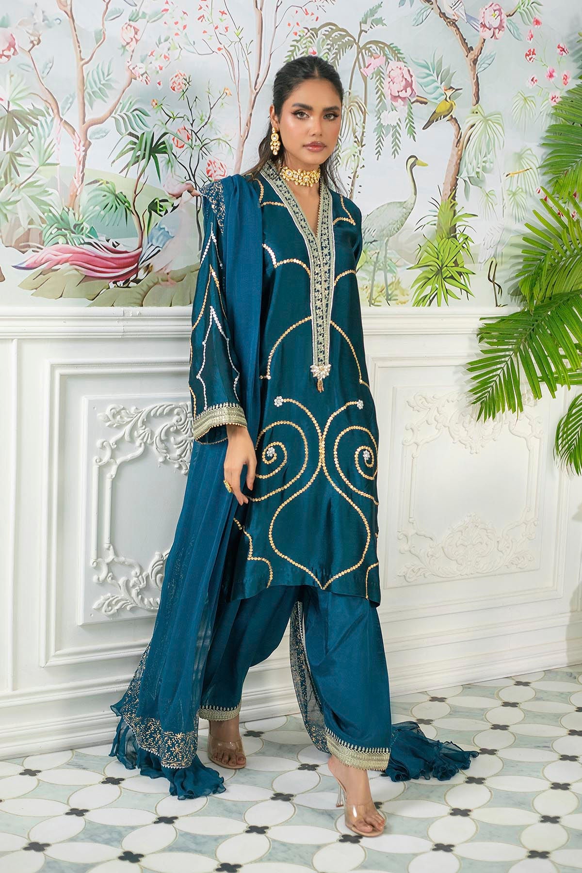 Annus Abrar | Sehr Eid Luxe | Izali Deep Teal