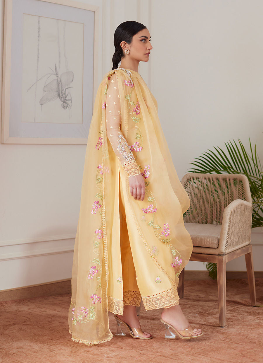 Farah Talib Aziz | Luna Eid Collection 24 | CYRILLA PALE YELLOW
