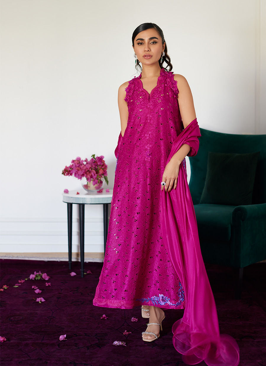 Farah Talib Aziz | Luna Eid Collection 24 | CLARIENE HOT PINK