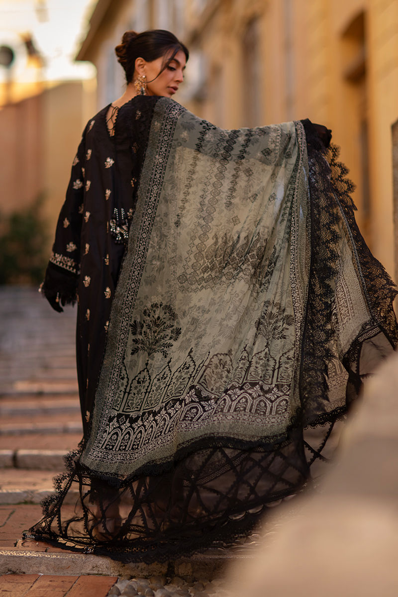 Ansab Jahangir | Zoha Luxury Lawn 25 | Black Lady