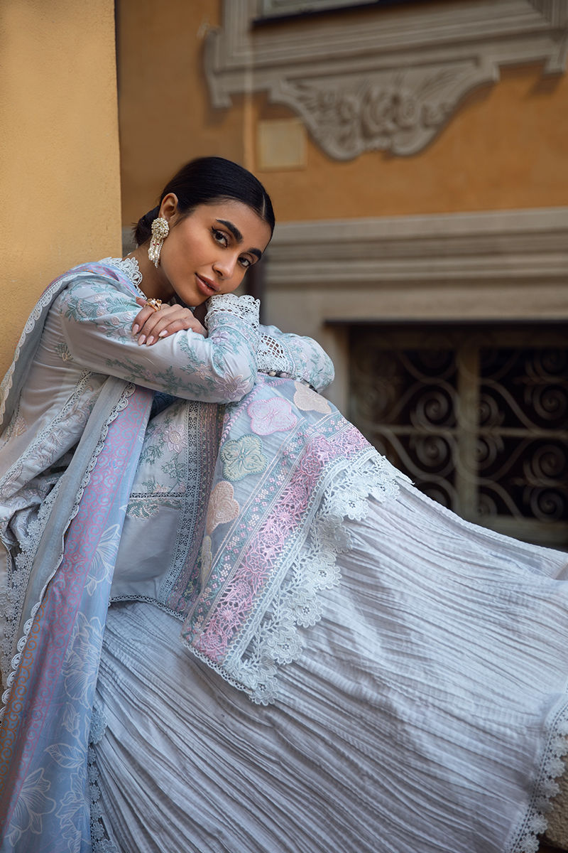 Ansab Jahangir | Zoha Luxury Lawn 25 | Petal Blue