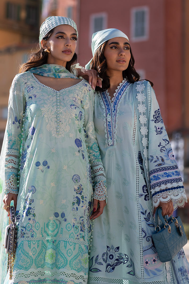 Ansab Jahangir | Zoha Luxury Lawn 25 | Blue Bell