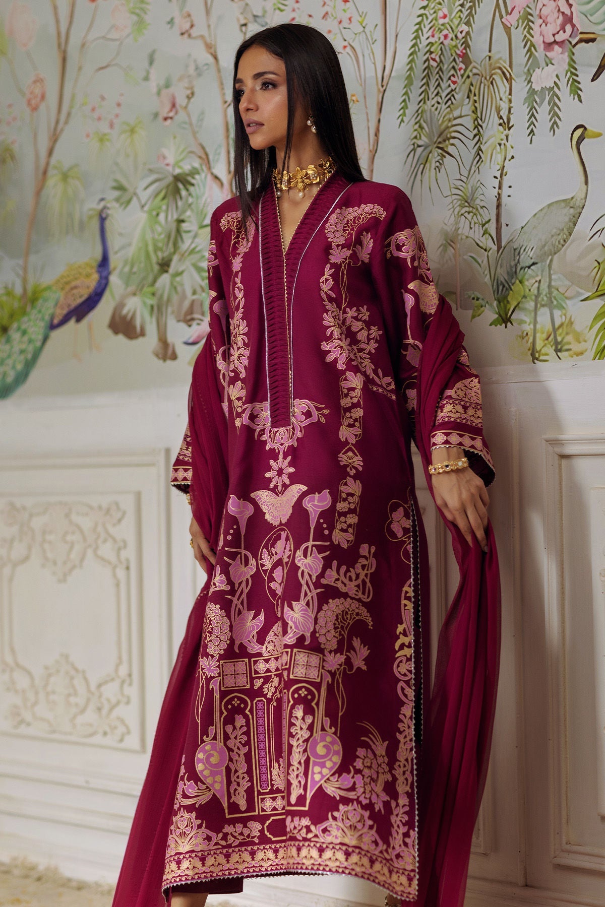 Annus Abrar | Elemental Festive | Renali (Shirt, Pants and Dupatta)