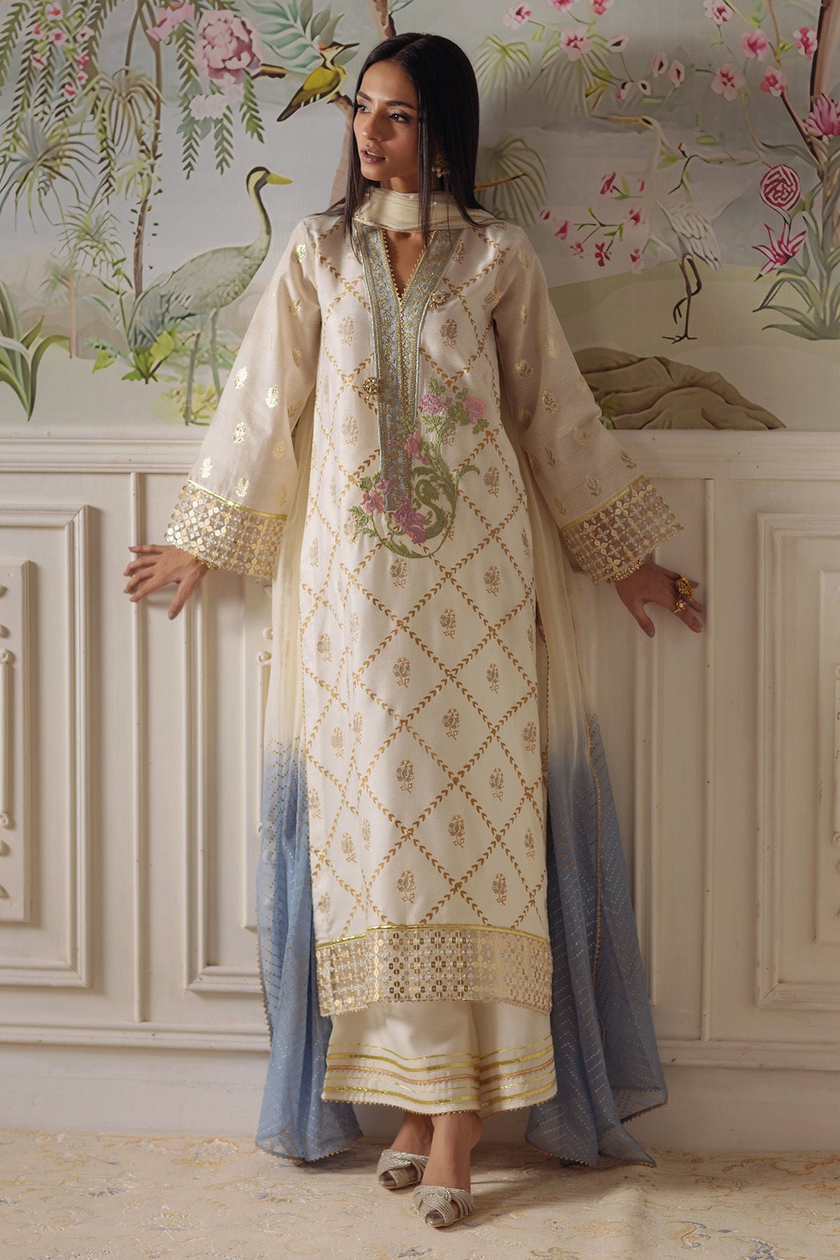 Annus Abrar | Elemental Festive | Fasila (Shirt, Pants and Dupatta)