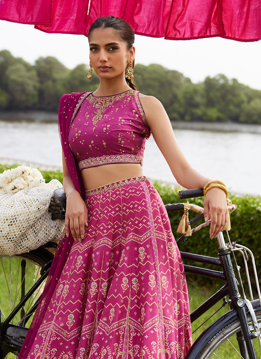 Farah Talib Aziz | Mayna Festive Luxe Pret | Orchid Lehnga Choli