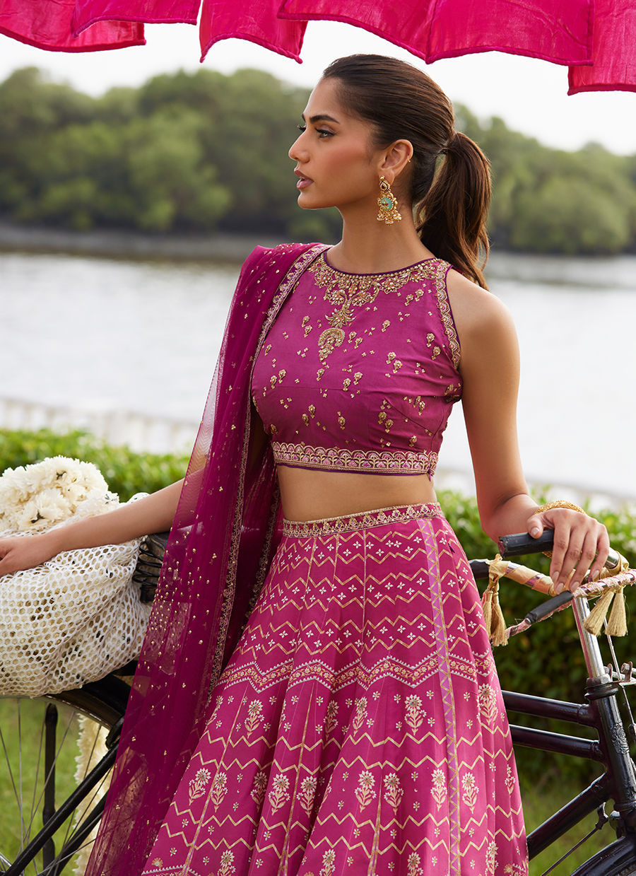 Farah Talib Aziz | Mayna Festive Luxe Pret | Orchid Lehnga Choli