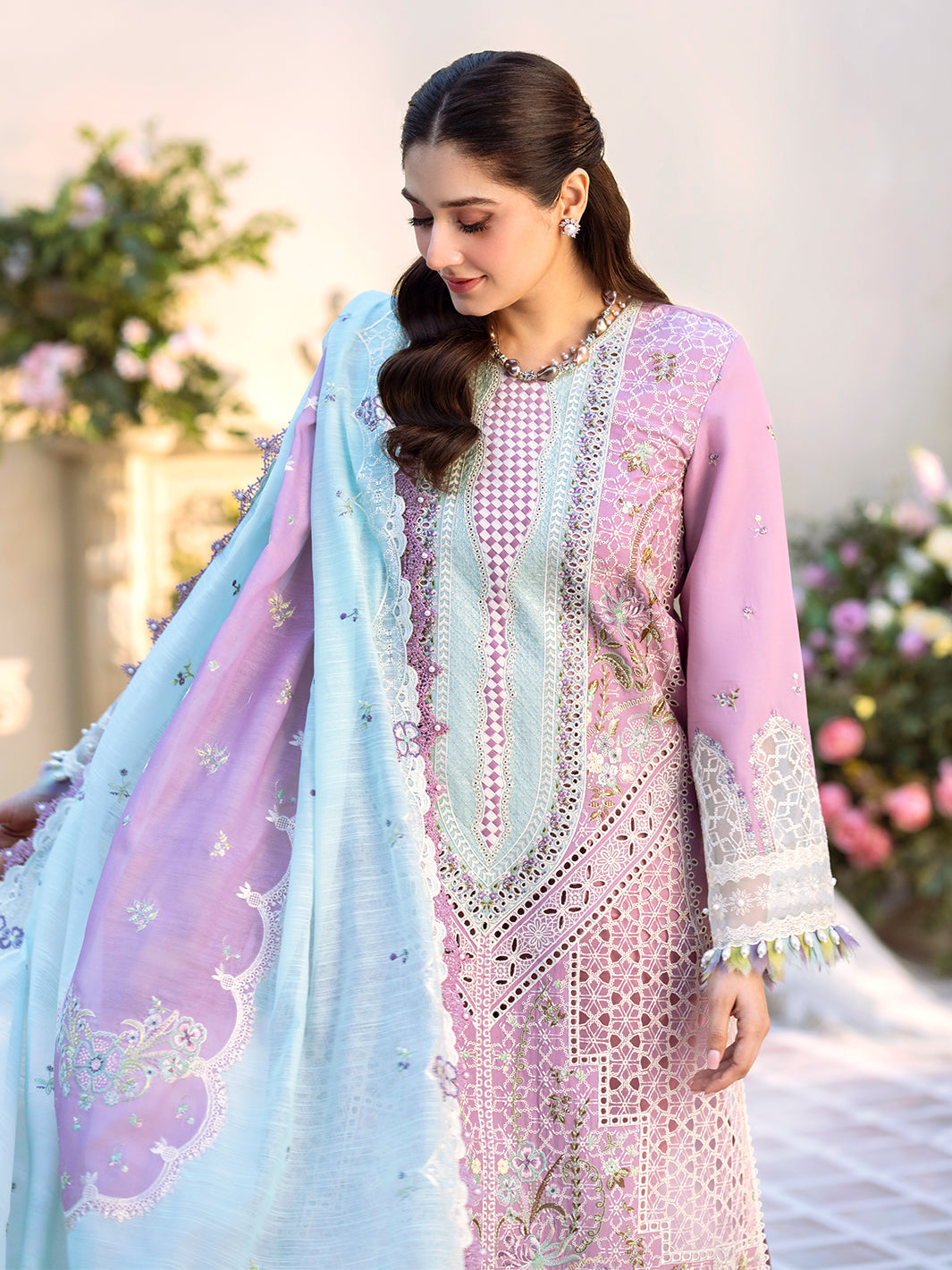 Bin Ilyas | Freesia Embroidered Lawn 25 | 101 - B