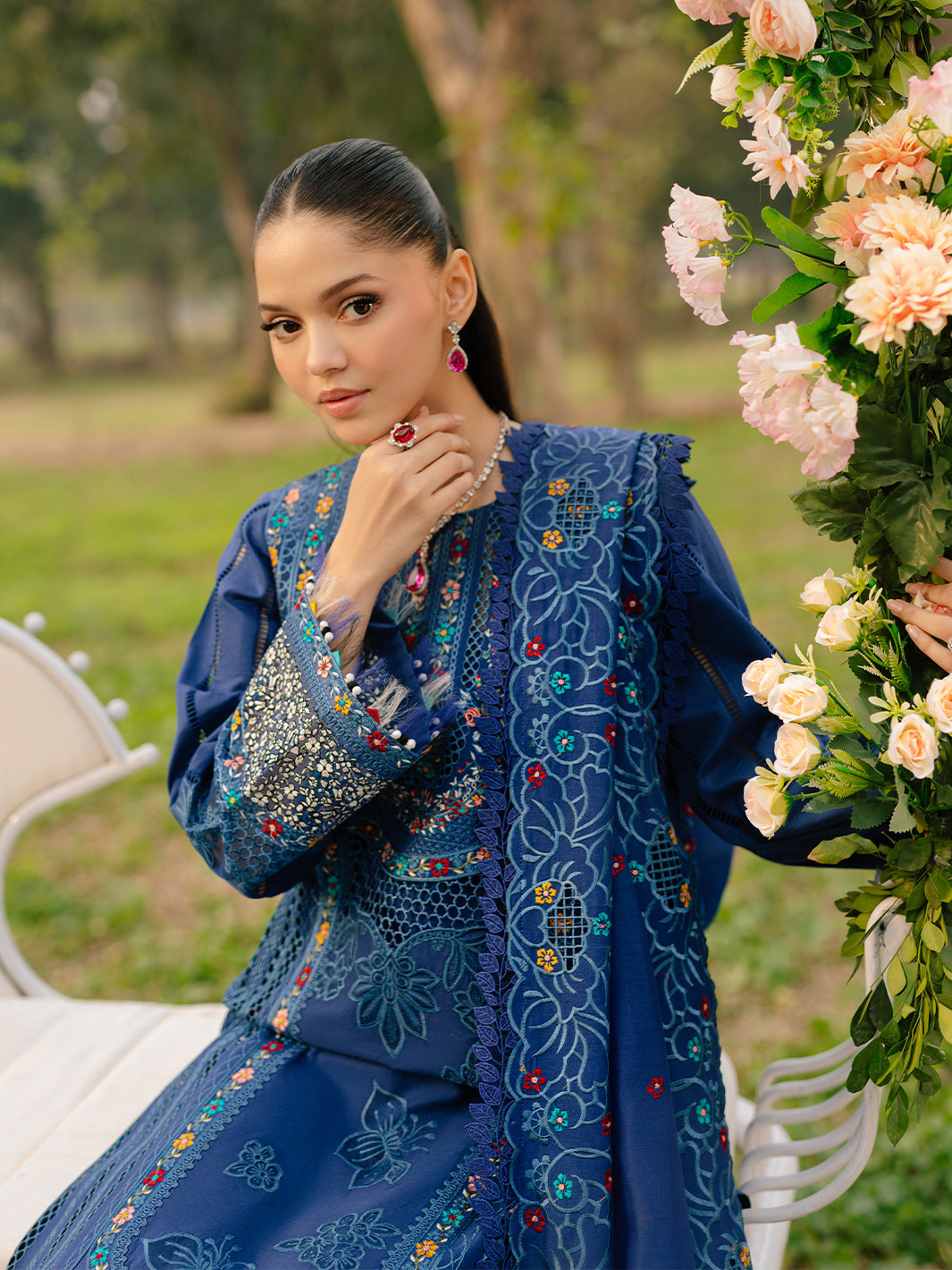 Bin Ilyas | Freesia Embroidered Lawn 25 | 102 - B
