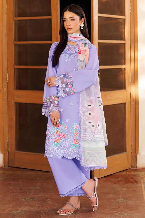 Farasha | Summer Weaves Embroidered Lawn | Lavender Dew